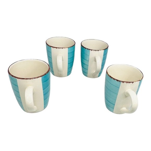 Royal Norfolk Ceramic Blue and White Coffee Mugs Set of 4 - Picture 2 of 8